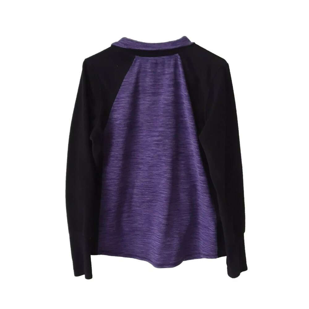 St. John's Bay Active Men's Large Purple Black Partial Zip Fleece Pullover - Picture 4 of 4